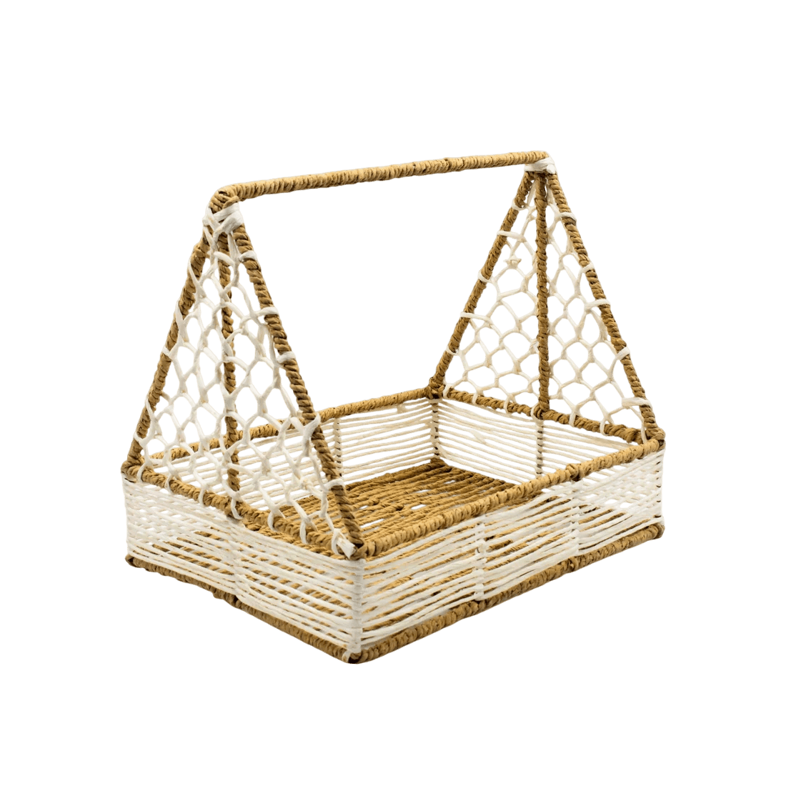 IRON & JUTE BASKET HOLDER (COLOR)
